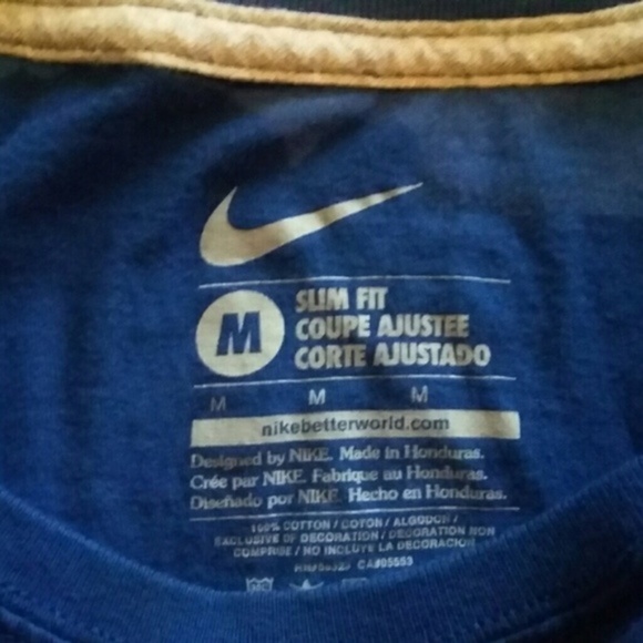 Blue Nike Slim Fit Short Sleeve Tee - Picture 2 of 2